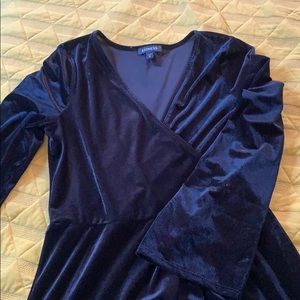 Express velvet long sleeve dress